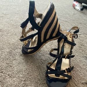 Size 7 navy blue wedges